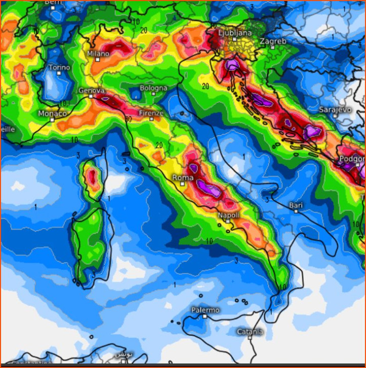 Tanta Pioggia Prevista Dal Modello Gem Per Il Gennaio Meteolive It